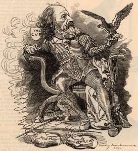 Karikatura Alfreda Tennysona (1809-1893) anglický básník od Edward Linley Sambourne