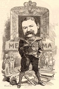 Portrét Henryho Jamese Byrona od Edward Linley Sambourne