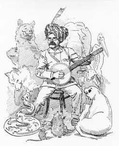 ilustrace pro karikaturu Sambourne z Punch, Rudyard Kipling (kresba) od Edward Linley Sambourne