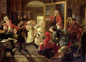 Hogarthův ateliér v roce 1739