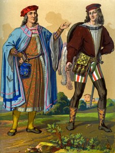 Anglický dvořan z roku 1450 a anglický gentleman z roku 1500 1849.