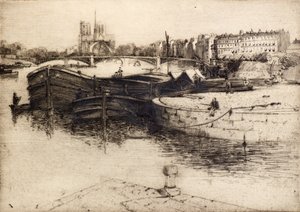 Pohled na Notre Dame ze Seiny (lept) od Edward Millington Synge