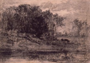 Krávy v lese od Edward Mitchell Bannister