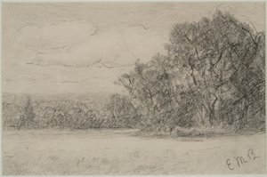 Krajina (č. 1) c. 80. léta 19. století (grafit na papíře) od Edward Mitchell Bannister
