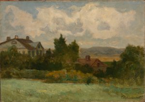 Bez názvu (domy a stromy) od Edward Mitchell Bannister