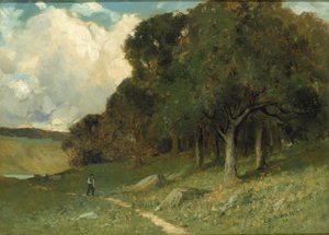 Bez názvu (muž na cestě se stromy v pozadí) od Edward Mitchell Bannister