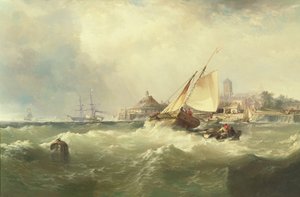 New Castle na řece Delaware od Edward Moran