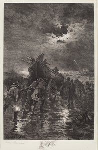 Bez názvu (Spuštění Dory/Na záchranu/Ztroskotání) od Edward Moran