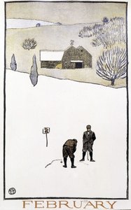 Golf in the Snow - v "" Golf Calendar"" od Edwarda Penfielda od Edward Penfield
