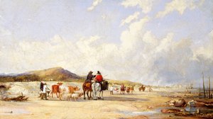 Přejezd přes písek na trh Swansea (olej na plátně) od Edward Pritchard