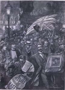 Mafeking night in London, ilustrace z Cassells History of England, 1900s