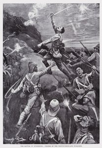 Bitva u Stormbergu, svěřená Northumberland Fusiliers (litho)