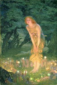 Svatojánská noc (akvarel na papíře) od Edward Robert Hughes