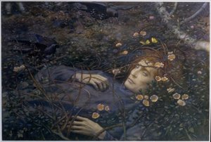 "Ach, co je to v dolíku?" (akvarel na papíře) od Edward Robert Hughes