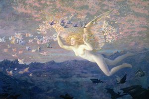 On the Wings of the Morning, 1905 (Wc zvýšené o barvu karoserie a zlatý lak) od Edward Robert Hughes