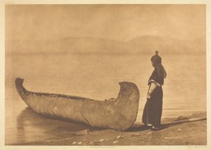 Na břehu jezera - Kutenai od Edward S. Curtis