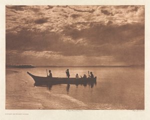 Portfolio IX, deska 316: Západ slunce na Puget Sound od Edward S. Curtis