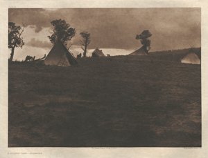 Portfolio I, deska 24: Tábor na vrcholu kopce-Jicarilla od Edward S. Curtis