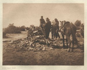 Portfolio I, deska 30: Ve svatyni - Navaho od Edward S. Curtis