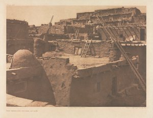Portfolio XVII, deska 609: Řadové domy v Zuñi od Edward S. Curtis