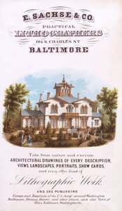 E. Sachse und Co., Practical Lithographers, 104 S. Charles St., Baltimore, (litografie [obchodní karta]) od Edward Sachse