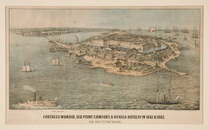 Pevnost Monroe, Old Point Comfort a Hygeia Hotel, Virginie v letech 1861 a 1862 od Edward Sachse