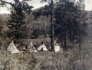 Indián Ameriky: tábor indiánů spokane od Edward Sheriff Curtis