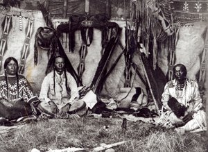 Interiér Piegan Lodge od Edward Sheriff Curtis