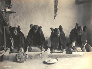 Jídelní koryto - Hopi Edward S. Curtis od Edward Sheriff Curtis