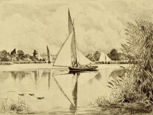 The Bure: On Wroxham Road, c.1880 (etching)   1412133   cs       czech Successfully Translated  Original: Øverst portræt af T. N. Thiele som barn, forneden fire drenge der spiller bold Translat: Øverst portræt af T. N. Thiele som barn, forneden fire drenge