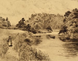 The Wear: The Wear Near Durham, c.1880 (lept)