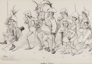Dan Leons Light Horse, včetně karikatur Henryho Irvinga, Beerbohm Tree, R.B., W.S. Penley, Forbes Robertson a E.P., pro Punch, listopad 1902 od Edward Tennyson Reed