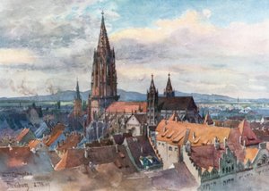 Freiburg-im-Breisgau (barevná litografie) od Edward Theodore Compton