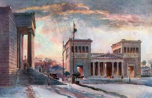 Mnichov - Propylaen (barevná litografie)