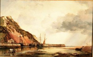 Axmouth Harbour, Devon-Low Water od Edward William Cooke