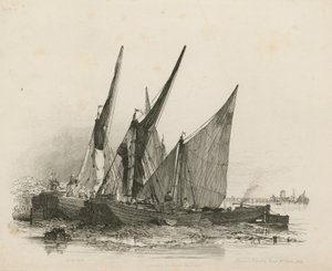 Čluny na Temži od Edward William Cooke