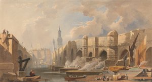 Starý a Nový London Bridge od Edward William Cooke