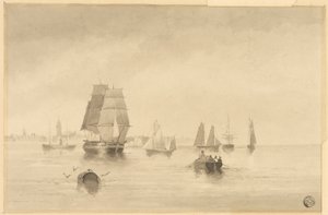 Rye - jižní pobřeží poblíž Hastingsu od Edward William Cooke