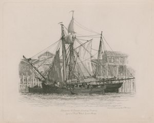 Škuner und Smack ležící ve Fresh Wharf od Edward William Cooke