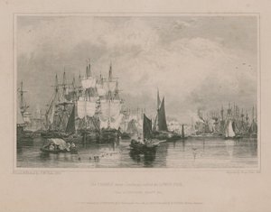 Temže poblíž Limehouse: Lower Pool od Edward William Cooke