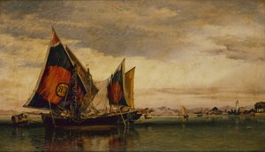 Benátská laguna s rybářskými čluny od Edward William Cooke