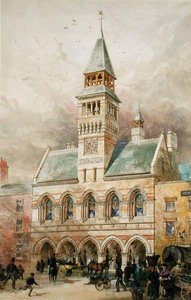Občanská budova (akvarel na papíře) od Edward William Godwin