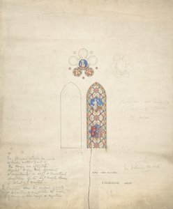 Design pro okna z barevného skla v Ditteridge Church, ca. 1859.