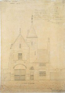 Přední pohled na hrad Ashby, domek č.2 od Edward William Godwin