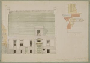 Front Elevace of House for J.A.M. Whistler Esq, Tite Street, Chelsea, 1877 (pero a inkoust a wc na papíře) (viz také 176476)