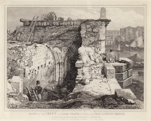 Zřícenina kaple svatého Tomáše na Old London Bridge od Edward William Godwin