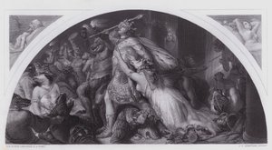 Rout of Comus a jeho kapela (rytina) od Edwin (after) Landseer