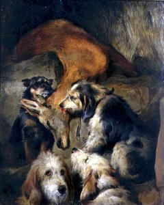 Smrt jelena (olej na palubě) od Edwin (attr. to) Landseer