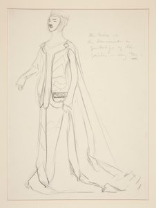 Dáma, skica kostýmu pro Henryho Irvinga od Edwin Austin Abbey