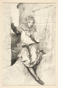 Artuš – dějství IV, scéna III, král Jan od Edwin Austin Abbey